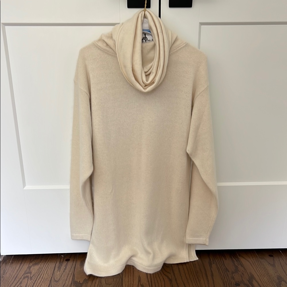 Madeline Cream Cowl Neck Sweater with Relaxed Fit